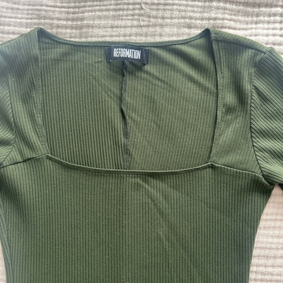 Reformation Long Sleeve Dress (Army) - Picture 2 of 6
